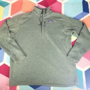 Patagonia Better Sweater Mens 2XL Green 1/4 Zip Fleece Pullover Outdoors Pocket